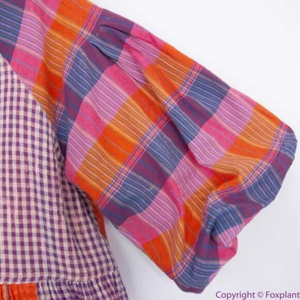 NEW Free People Moon Bay‎ Mixed Plaid Top, S